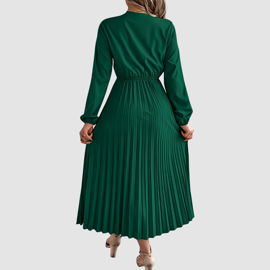 Małgorzata – Lace Dress with V-Neck in A-Line Cut