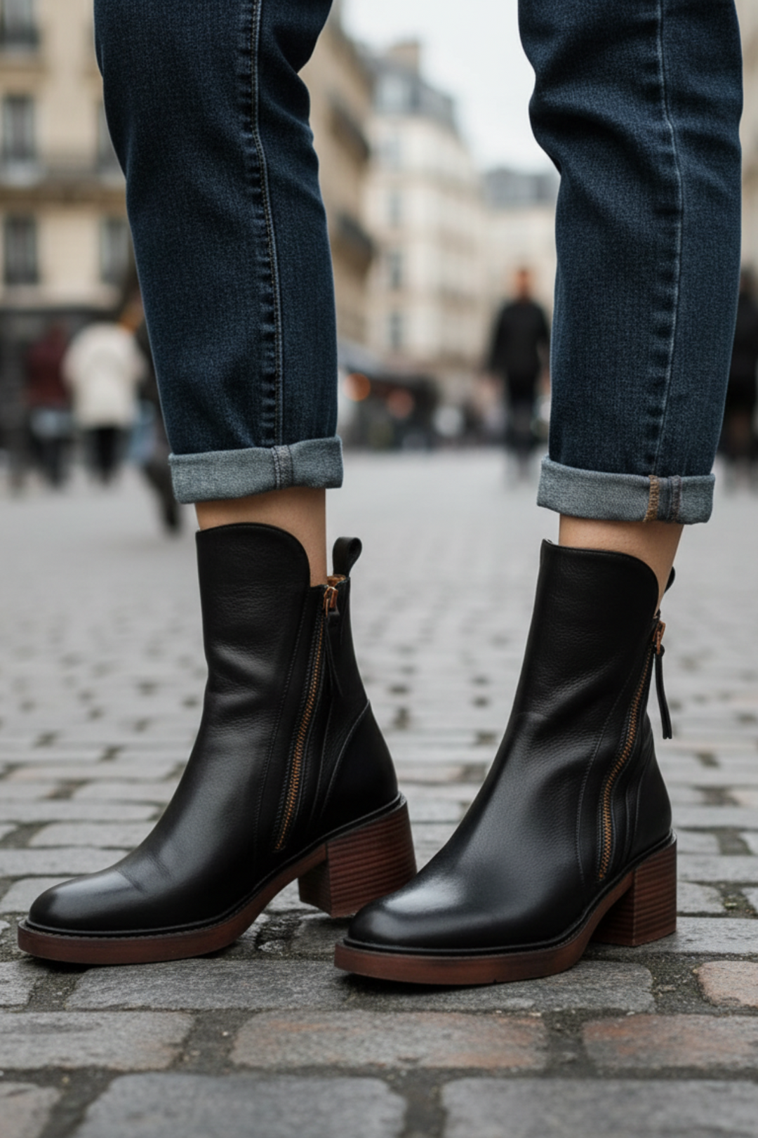 Valorine™ | Black Leather Boot