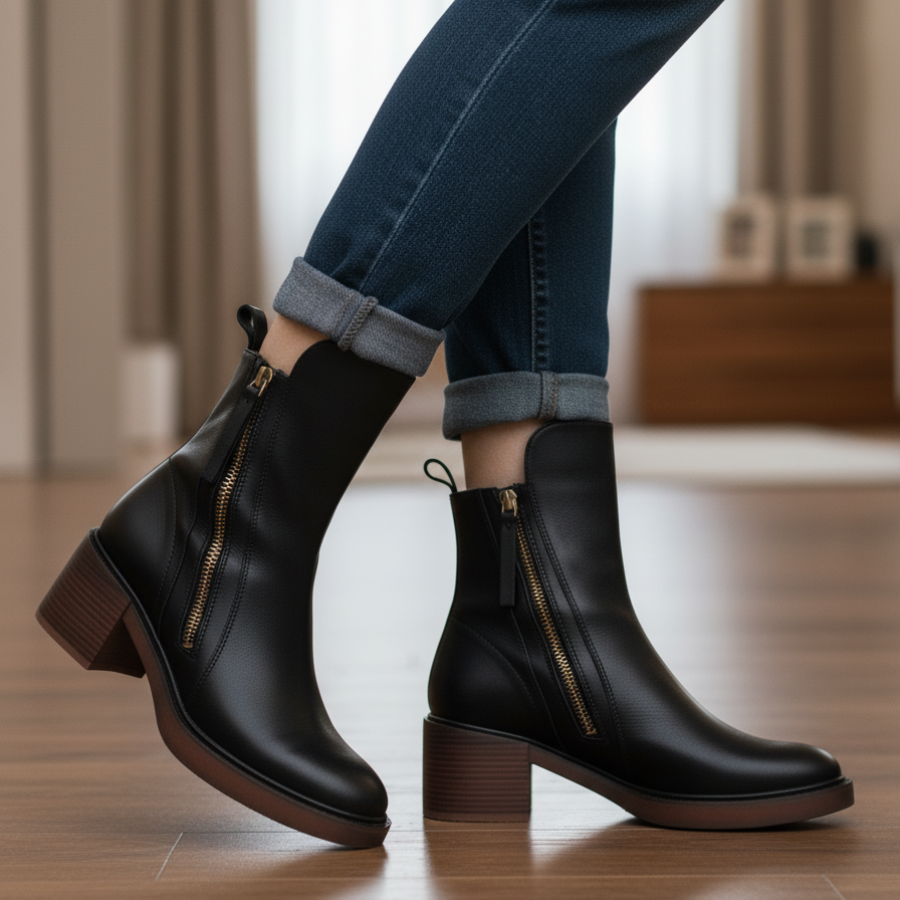 Valorine™ | Black Leather Boot
