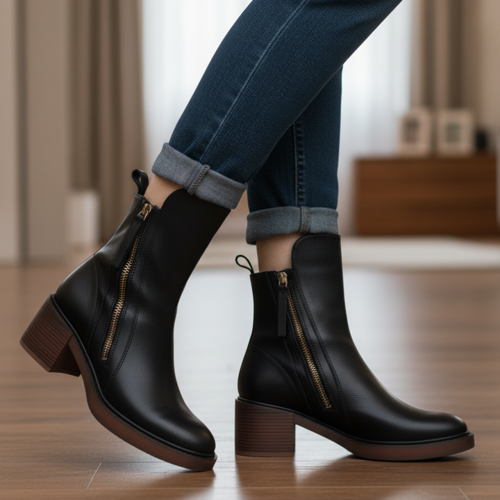 Valorine™ | Black Leather Boot