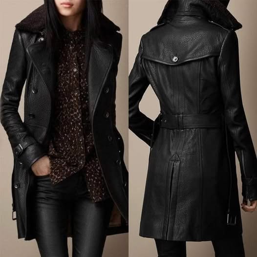 Oliwia | Elegant Leather Coat