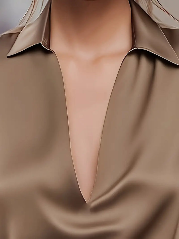 Naya™ – Elegant V-Neck Blouse for Day-to-Night Confidence