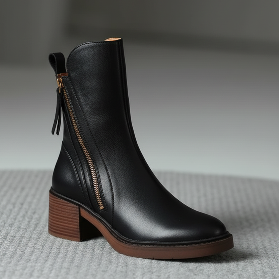 Valorine™ | Black Leather Boot