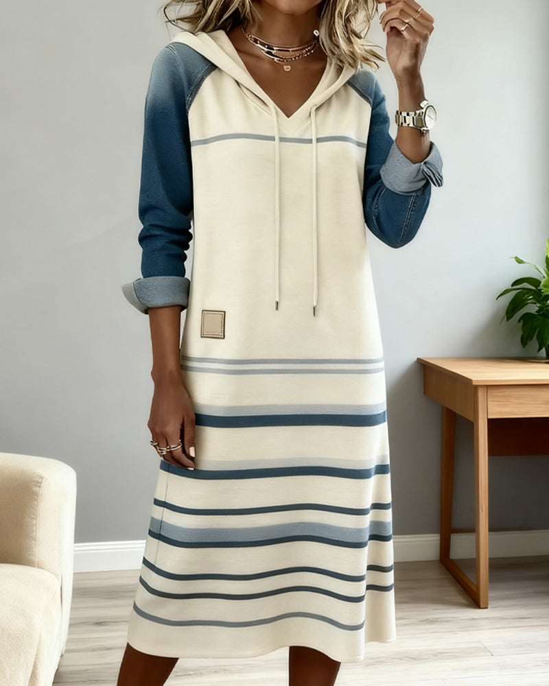 Venice | Striped Hooded Dress