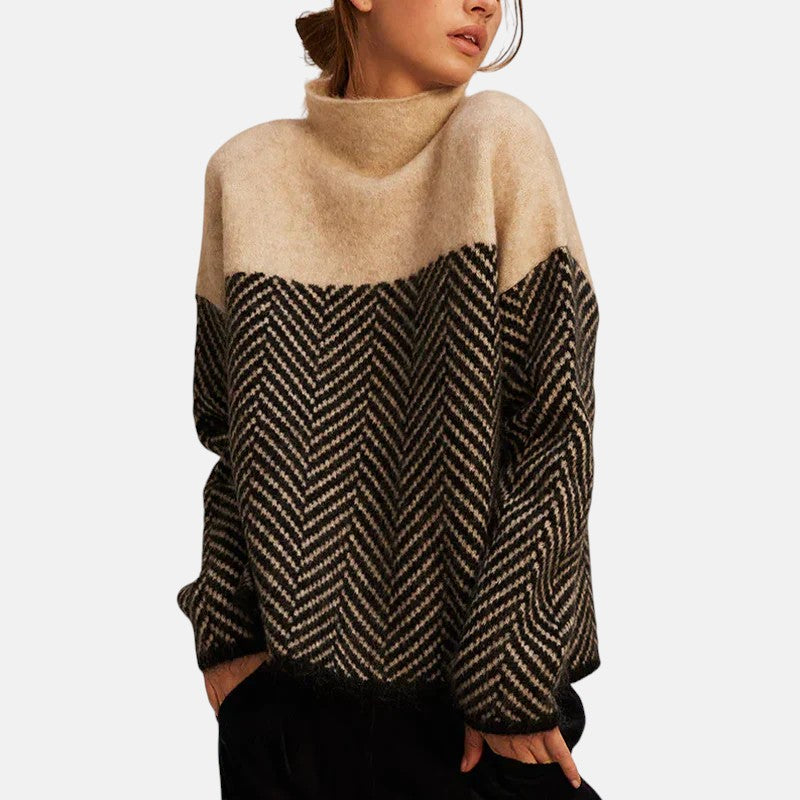 Evana - Herringbone Knit Sweater