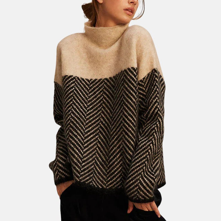 Evana - Herringbone Knit Sweater