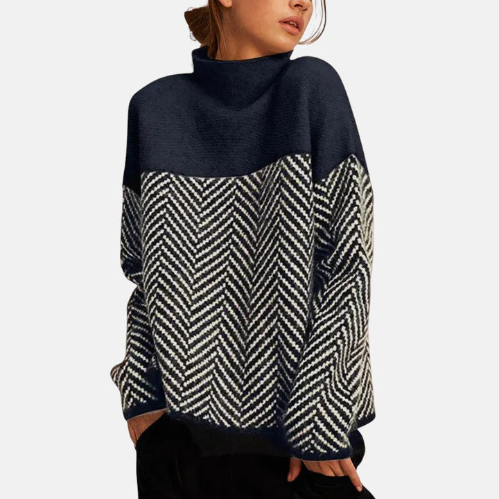 Evana - Herringbone Knit Sweater