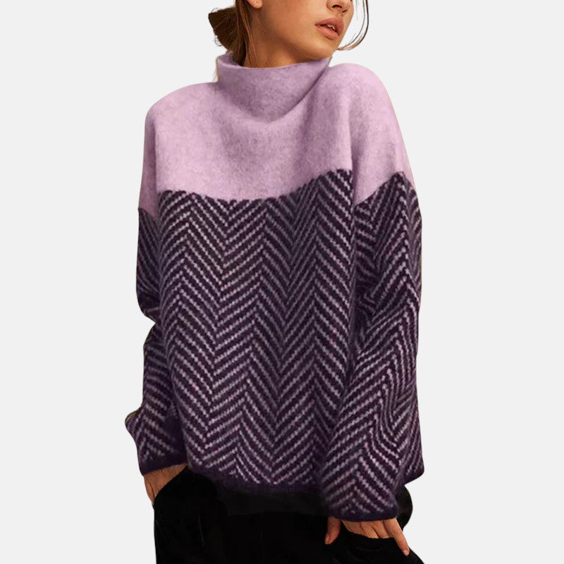 Evana - Herringbone Knit Sweater