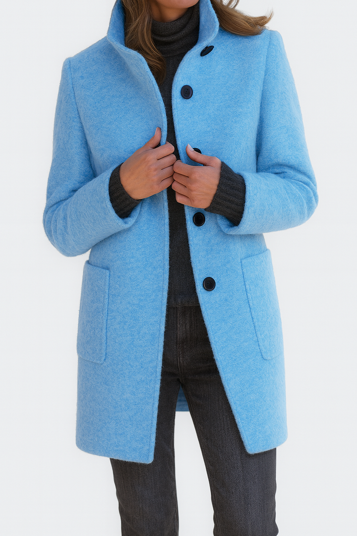 LIDIA | Jacket with a High Collar Made of Wool Blend