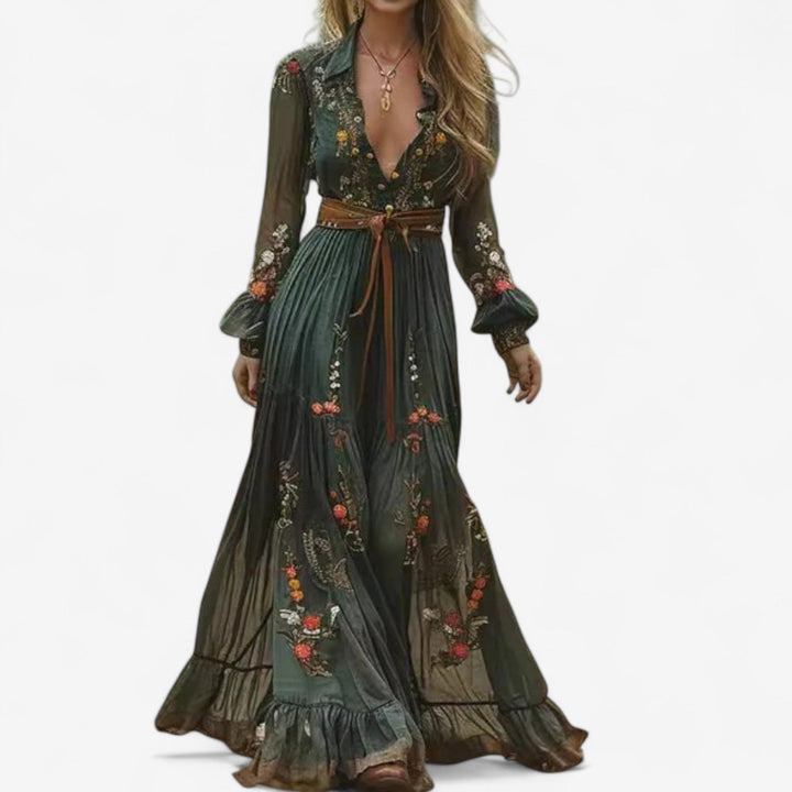 Rachel™ Embroidered Long Dress