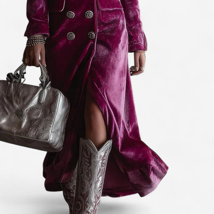 Virginie™ Cross-Front Velvet Dress