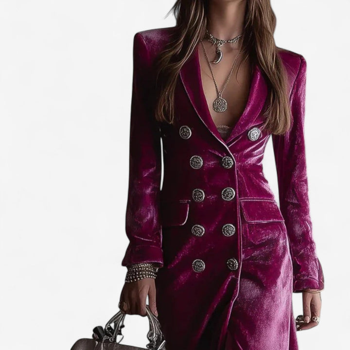 Virginie™ Cross-Front Velvet Dress