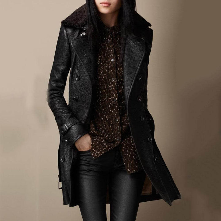 Oliwia | Elegant Leather Coat