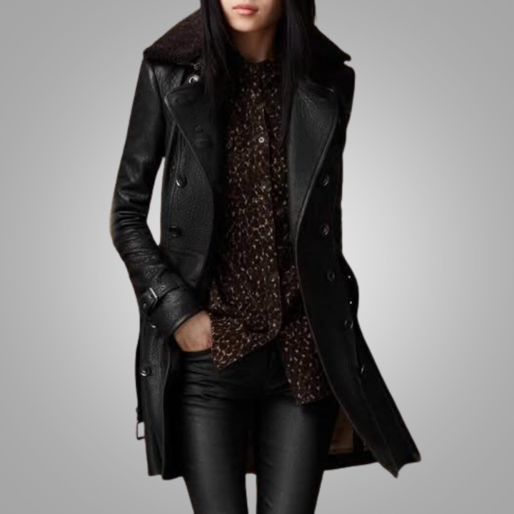 Oliwia | Elegant Leather Coat