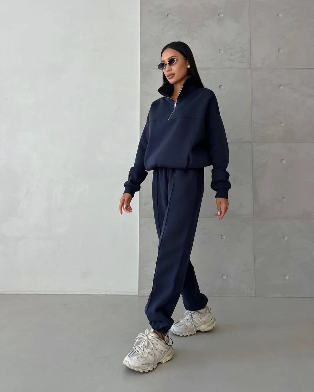 Senna | Sporty Lounge Set with Zipper Collar