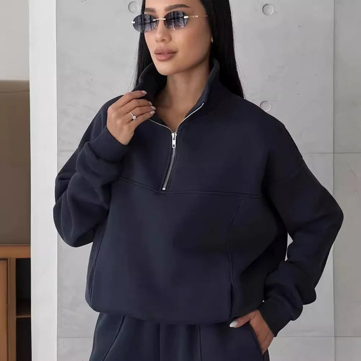 Senna | Sporty Lounge Set with Zipper Collar