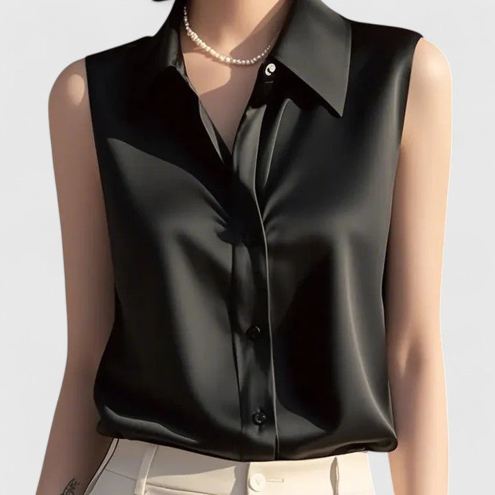 Lindy™ Sleek Minimalist Blouse – Sleeveless Elegance for Everyday Wear