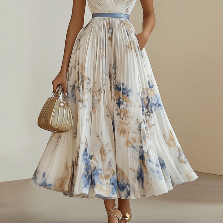 Lidia – Elegant Pleated Maxi Dress