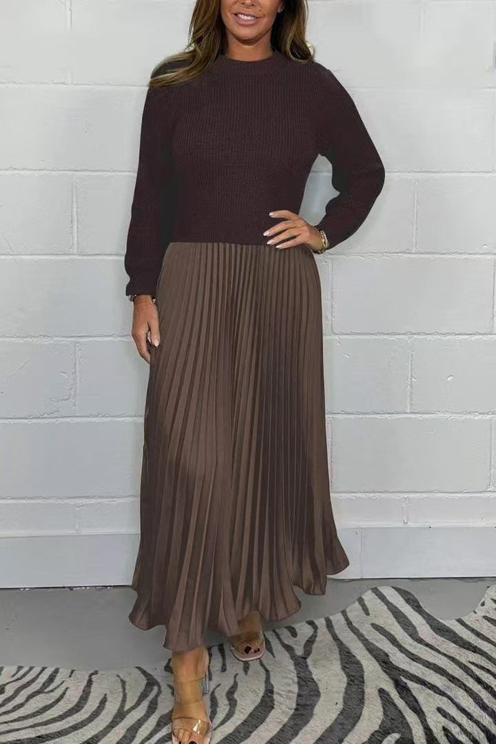 Claudia™ – Pleated Dress with Sweater