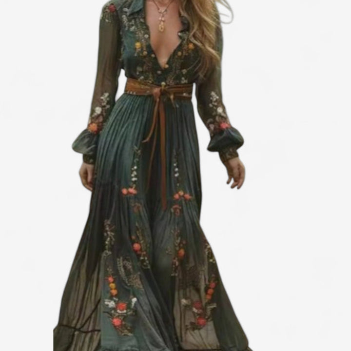 Rachel™ Embroidered Long Dress