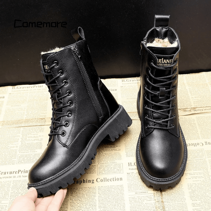 Léonie™ | Elegant Black Leather Boots