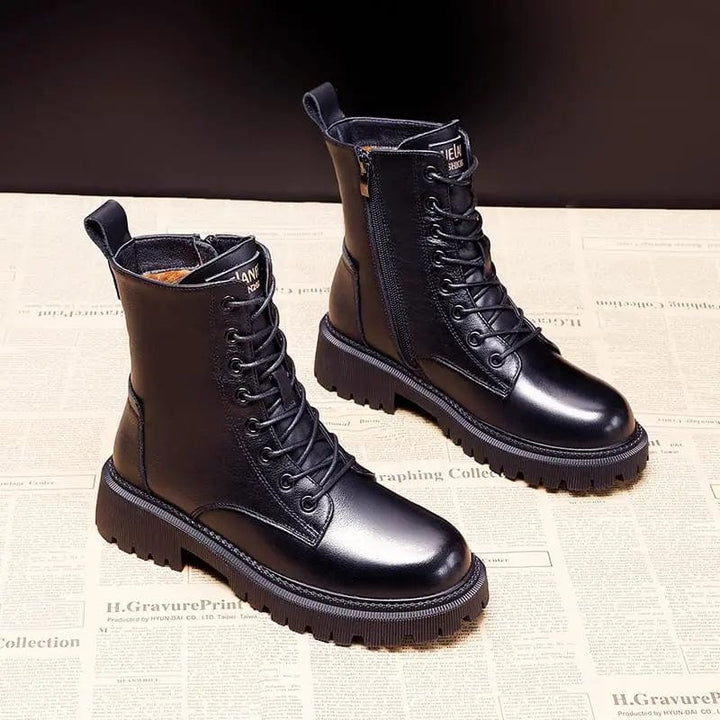 Léonie™ | Elegant Black Leather Boots
