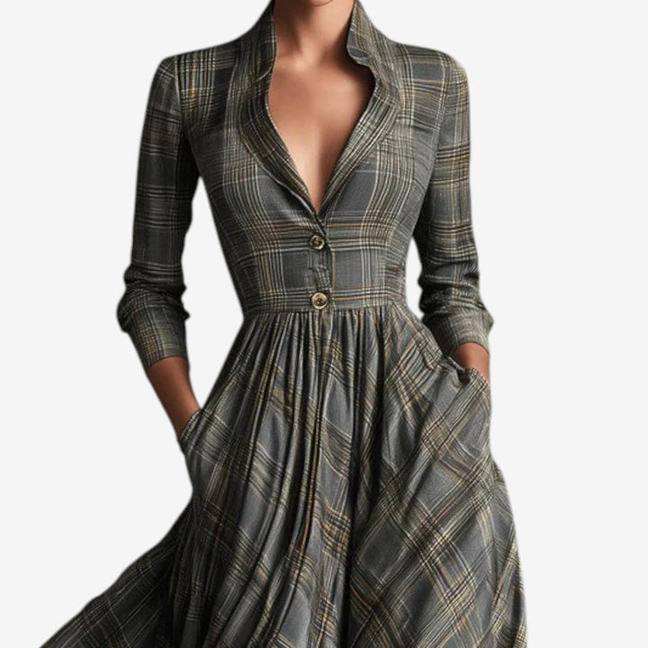 Laila - Elegant Checkered Dress