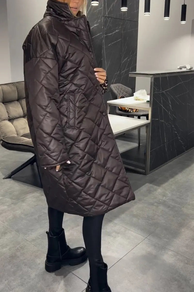 Beata | Reversible Quilted Coat with Leopard Lining